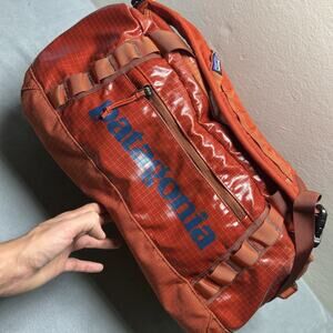 RARE Patagonia 40L Black Hole Duffle Pollinator Cusco Orange Marigold TPU DWR
